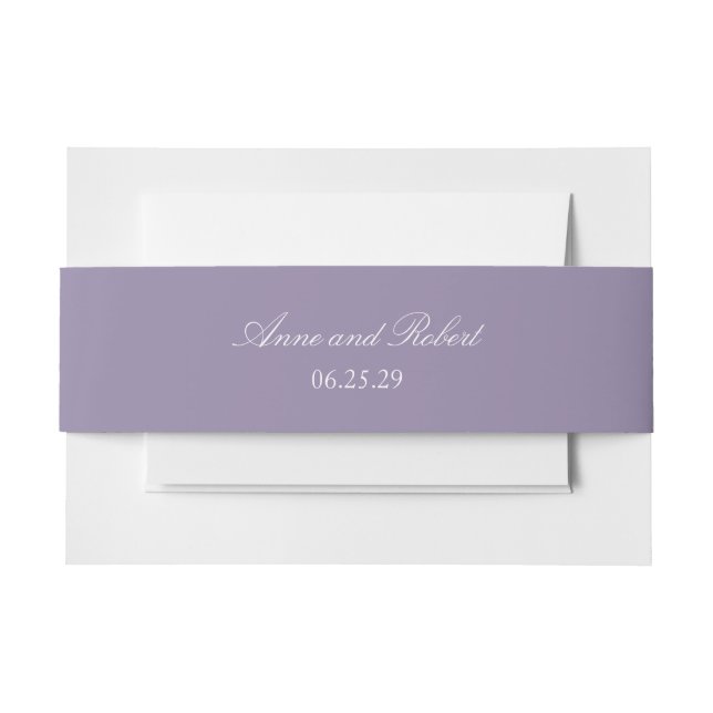 Bandeau De Faire-part Mariage de date personnalisée Lavender Solid (Devant Example)