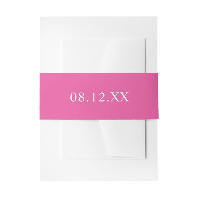 Bandeau De Faire-part Mariage de date rose chaud simple (Devant example)