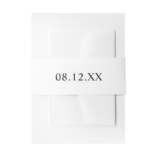 Bandeau De Faire-part Mariage de date simple noir et blanc (Devant example)
