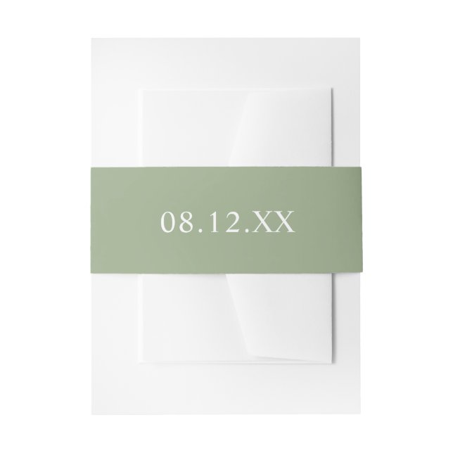 Bandeau De Faire-part Mariage de date verte de taille simple (Devant example)