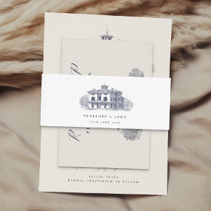 Bandeau De Faire-part Mariage de destination dans une élégante villa ita