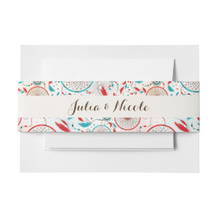 Bandeau De Faire-part Mariage de Dreamcatcher en plumes de la tribu Boho