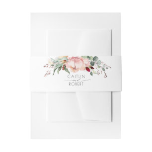 Bandeau De Faire-part Mariage de feuillage rose pâle et teintes de la Te