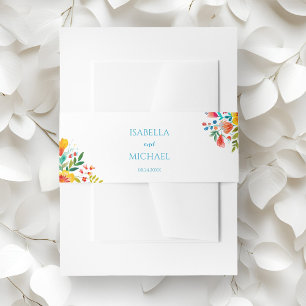 Bandeau De Faire-part Mariage de Fleur sauvage couleur d'aquarelle fleur