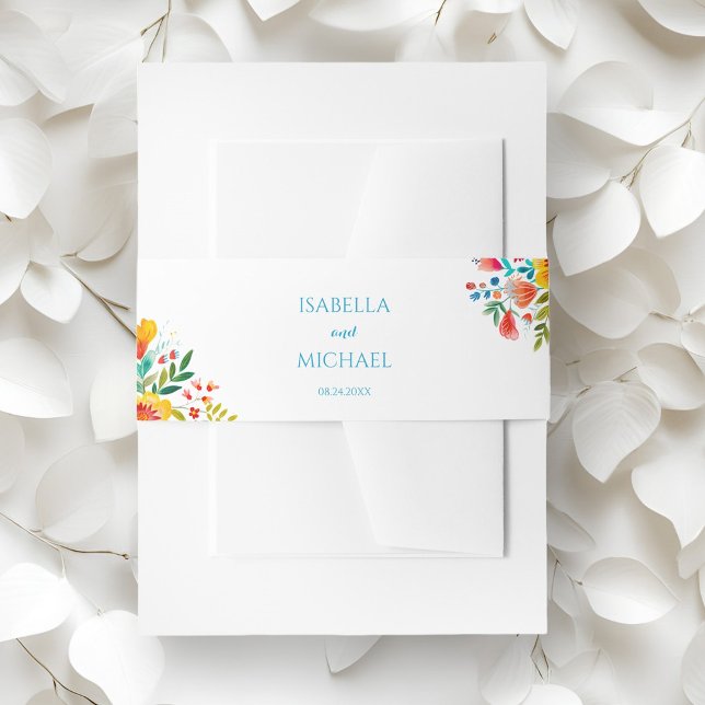 Bandeau De Faire-part Mariage de Fleur sauvage couleur d'aquarelle fleur (Créateur téléchargé)