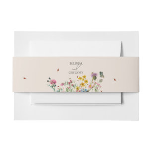 Bandeau De Faire-part Mariage de Fleur sauvage d'aquarelle Jardin & Inse