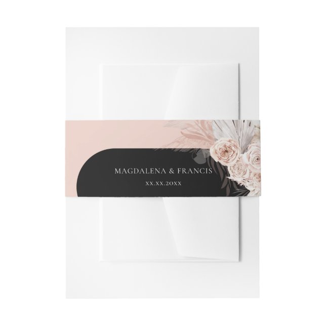 Bandeau De Faire-part mariage de fleurs boho (Devant example)