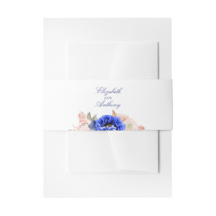 Bandeau De Faire-part Mariage de fleurs d'aquarelle marine et rose