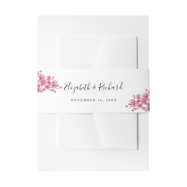 Bandeau De Faire-part Mariage de fleurs de cerisiers roses