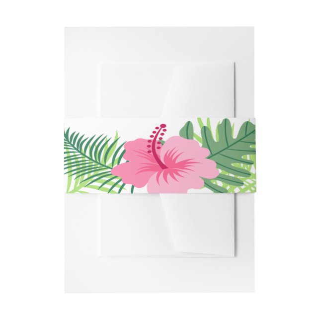 Bandeau De Faire-part Mariage de fleurs florales tropicales (Devant example)