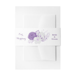 Bandeau De Faire-part Mariage de fleurs violettes romantiques