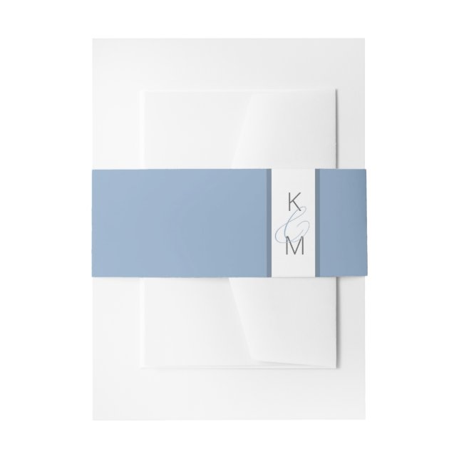 Bandeau De Faire-part Mariage de flux d'encre bleu ID762 (Devant example)