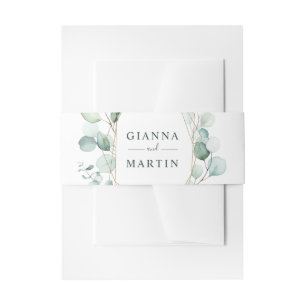 Bandeau De Faire-part Mariage de Foliage Géométrique Or