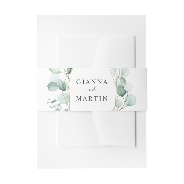 Bandeau De Faire-part Mariage de Foliage Géométrique Or (Devant example)