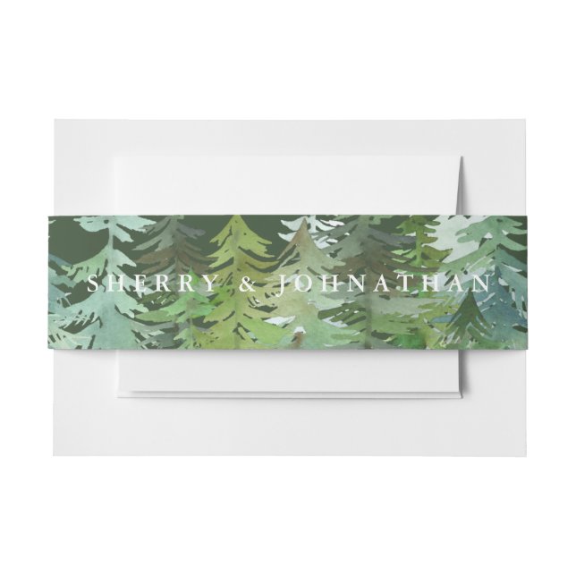 Bandeau De Faire-part Mariage de forêt aquarelle (Devant Example)