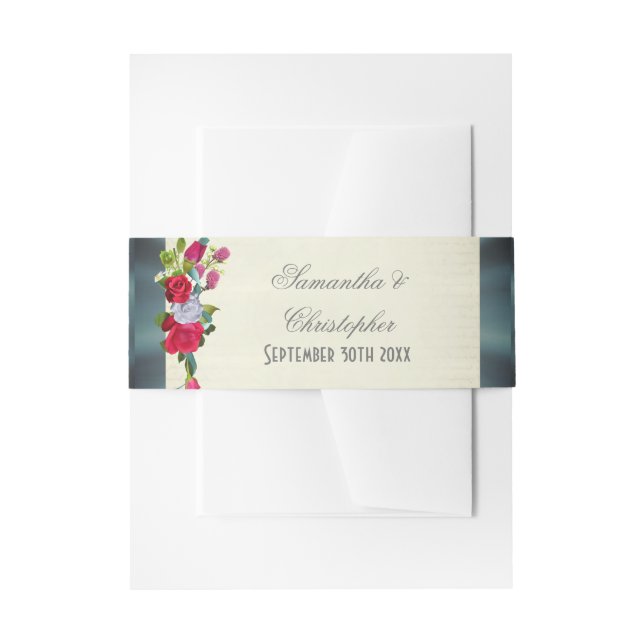 Bandeau De Faire-part Mariage de jardin fleuri bouquet (Devant example)