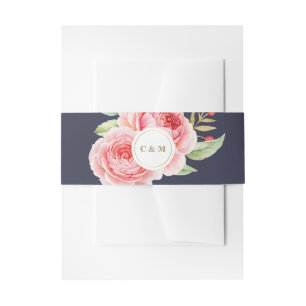 Bandeau De Faire-part Mariage de la branche du Berry Blue Watercolor de