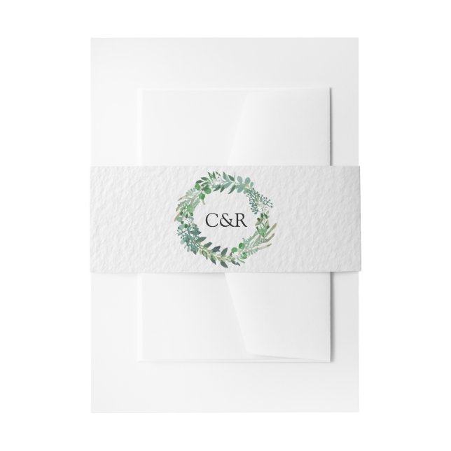 Bandeau De Faire-part Mariage de la couronne verte de toute saison (Devant example)
