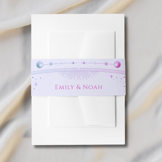 Bandeau De Faire-part Mariage de la Lavande rose de la Lune soleil étoil (Créateur téléchargé)