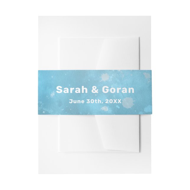 Bandeau De Faire-part Mariage de la mer bleue profonde (Devant example)