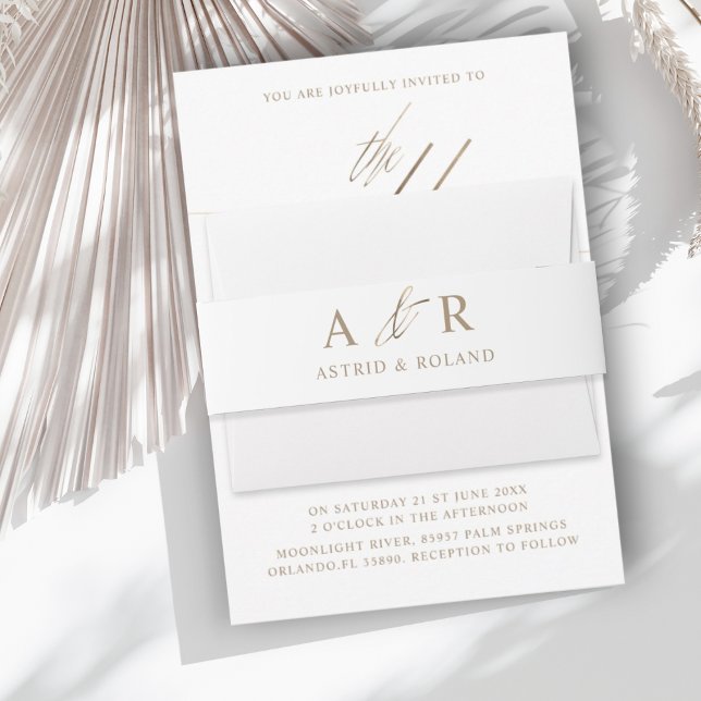 Bandeau De Faire-part Mariage de la typographie d'or Monogram Faux (Créateur téléchargé)