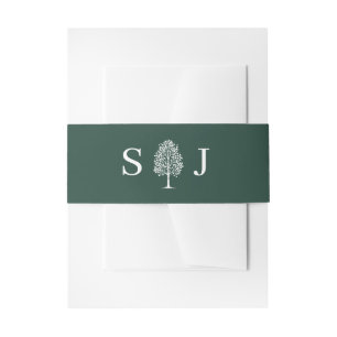 Bandeau De Faire-part Mariage de l'arbre de tremble vert