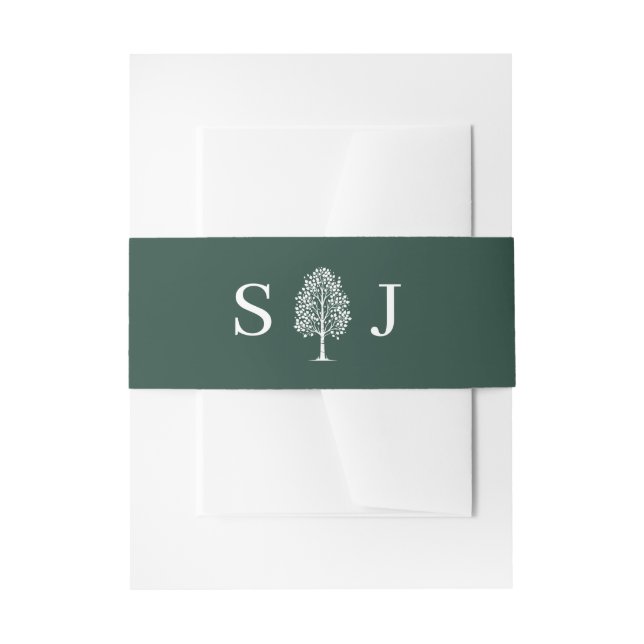Bandeau De Faire-part Mariage de l'arbre de tremble vert (Devant example)
