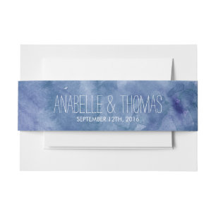 Bandeau De Faire-part Mariage de lavage d'aquarelle bleu