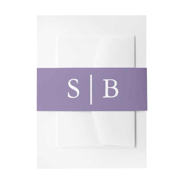 Bandeau De Faire-part Mariage de lavande monogramme classique (Devant example)