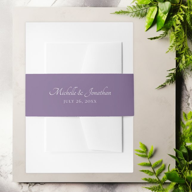 Bandeau De Faire-part Mariage de lavande violette (Purple Lavender Wedding Invitation Belly Band)
