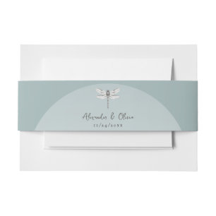 Bandeau De Faire-part Mariage de libellules turquoise