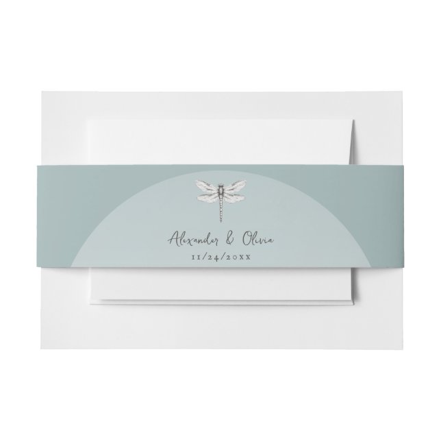 Bandeau De Faire-part Mariage de libellules turquoise (Devant Example)
