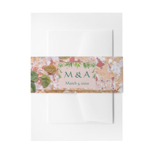 Bandeau De Faire-part Mariage de lierre vert en briques peintes