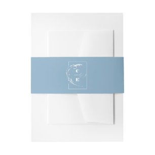 Bandeau De Faire-part Mariage de monogramme bleu foncé