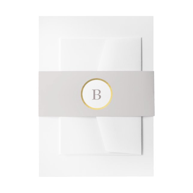 Bandeau De Faire-part Mariage de monogramme circulaire Taupe et Gold Foi (Devant example)