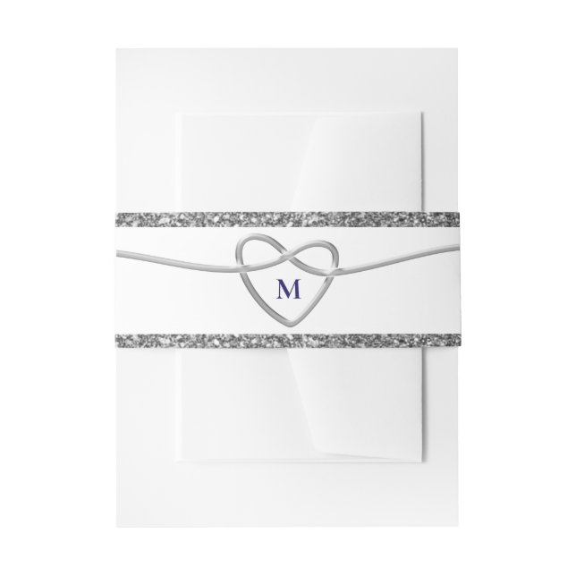 Bandeau De Faire-part Mariage de monogramme de coeur chic (Devant example)