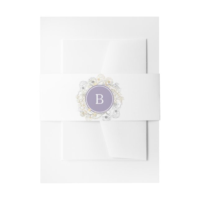 Bandeau De Faire-part Mariage de monogramme de lavande (Devant example)