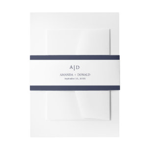 Bandeau De Faire-part Mariage de monogramme nautique minimaliste moderne