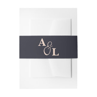 Bandeau De Faire-part Mariage de monogramme noir et beige