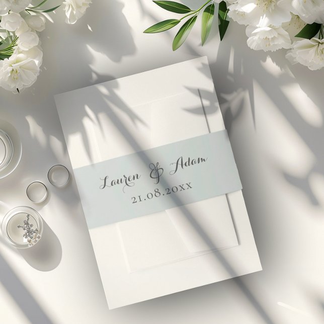 Bandeau De Faire-part Mariage de noms de monogramme bleu foncé moderne (Créateur téléchargé)