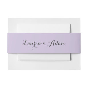 Bandeau De Faire-part Mariage de noms simples de couples violets