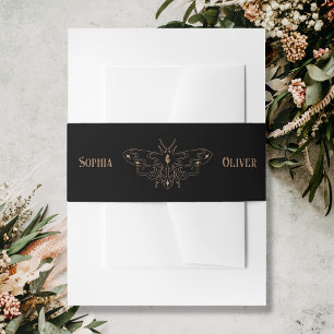 Bandeau De Faire-part Mariage de papillon gothique noir