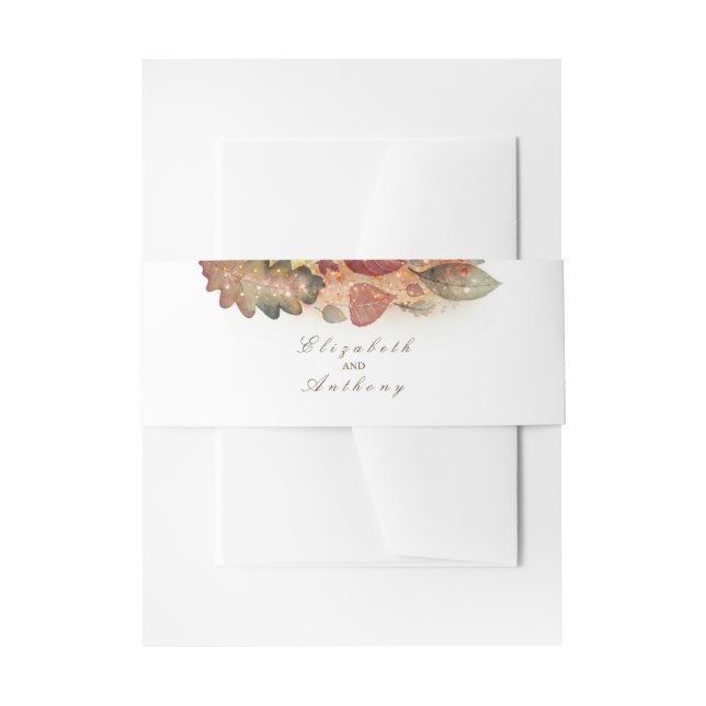 Bandeau De Faire-part Mariage de Parties scintillant de feuilles d'autom (Devant example)