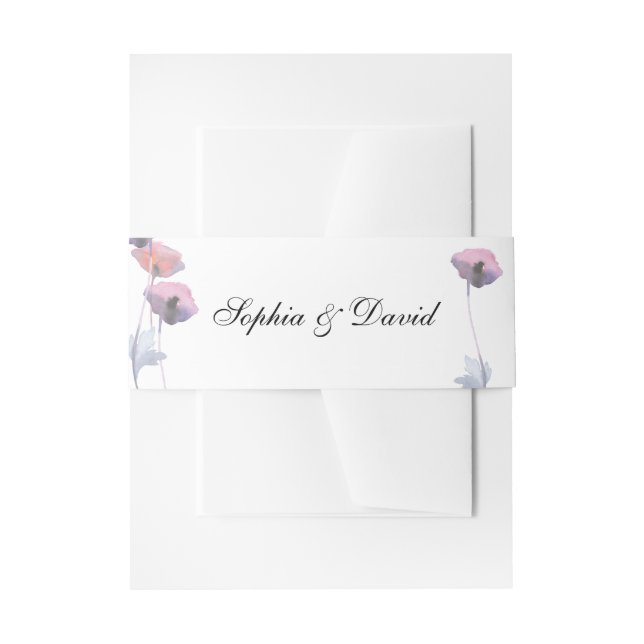 Bandeau De Faire-part Mariage de pavot pourpre (Devant example)