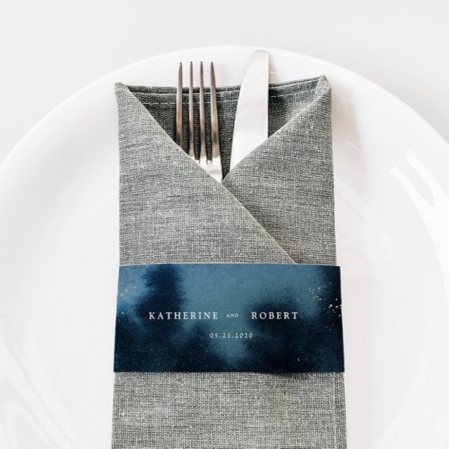 Bandeau De Faire-part Mariage de paysage de la nuit bleue (Créateur téléchargé)