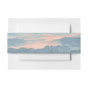 Bandeau De Faire-part Mariage de plage à l'aquarelle au coucher du solei