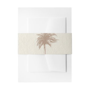 Bandeau De Faire-part Mariage de plage aux palmiers marron vintage