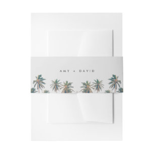 Bandeau De Faire-part Mariage de plage de palmiers tropicaux