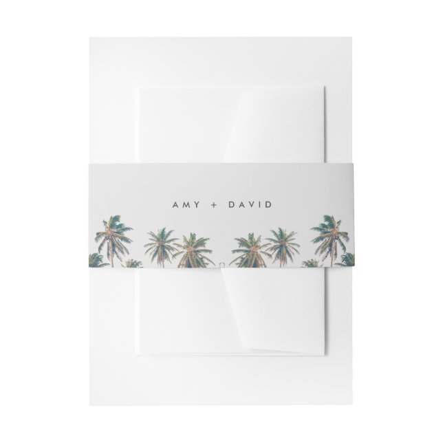 Bandeau De Faire-part Mariage de plage de palmiers tropicaux (Devant example)
