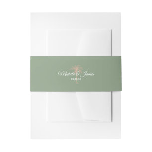 Bandeau De Faire-part Mariage de plage élégant avec un palmier en or ros